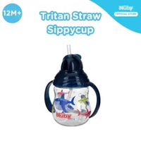 Nuby 360° Tritan Training Straw Cup 270ml 12M+ – Gelas Minum Anak dengan Bola Pemberat | Anti Tumpah
