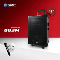 GMC Speaker 883M – Bluetooth Karaoke Speaker 12" – 130W, USB, SD, AV In, FM Radio, Karaoke Jack