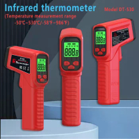 Infrared Thermometer Handheld Non Contact Temperature Gun Back Light Display 0.01-1 Emissivity Adjustable Industrial Pyrometer