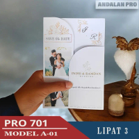 ( ISI 100 PCS ) - PRO 701 Plus Foto Lipat 3 Model A-01 - Jasmine White - Cetak Undangan Pernikahan, 