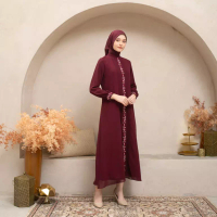 EPC Eddy P Chandra EPC Gamis Keira - Burgundy - Embroidery Collection