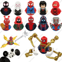 Hot 2024 Marvel Spider-Man Across The Spider-Verse Superhero Movie Model Mini Action Figures Building Blocks Doll Toy Kids Gifts