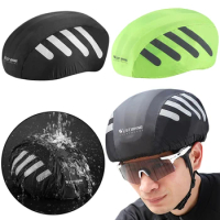 Bicycle Helmet Rain Cover with Reflective Strip Windproof Bicycle Helmet Cover Waterproof Universal Outdoor Cycling Accessories