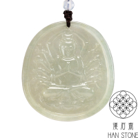 【漢石齋】天然翡翠A貨 千手觀音玉佩吊墜 冰糯種(50*55*5mm)