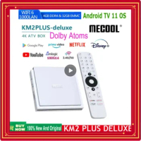 MECOOL KM2 Plus Deluxe Android TV Box With Netfilx 4K Certified Doby Atmos/Doby Vision 4+32G WiFi6 1000M LAN BT5.0 Media Player