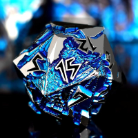 Rule Dice - Dungeons and Dragons Metal Dice Set D&D Set with D20 D4 D12 D10 D% D8 D6 - Blue Dragon S