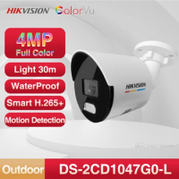 HIkvision 4MP ColorVu Network IP Camera Colorful Night Vision CCTV With LED Light Outdoor Motion Detection WebCam DS-2CD1047G0-L