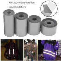 5Meters Reflective Strip Sticker 2-5cm Heat Transfer Reflective Tape For DIY Clothing Bag Shoes Iron on Safety Clothing Supplies