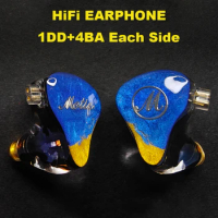 MOTIE IEMs HiFi Earphone 1DD 4BA in-Ear Monitor Headphones Audiophile Earbud 2pin Detachable Cable 0.75mm 3.5mm Tepy-c Lightning