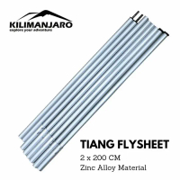 Sepasang Pole Flysheet 200Cm X 2 Tiang Tenda Bendera Camping Alumunium Terlaris