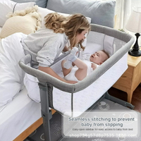 【花田小窩】嬰兒床 寶寶床 嬰兒床拼接大床新生兒 多功能嬰兒搖籃床可移動折疊高低調節