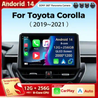 Android 14 Multimedia Player For Toyota Corolla 12 Cross 2019-2022 Carplay Android Auto Car Radio Stereo 4G Wifi GPS DSP 48EQ BT