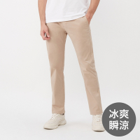 GIORDANO  男裝彈力修身冰冰褲 - 18 卡其色