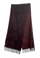 Lanvin 豹紋圍巾 (紅/棕色)