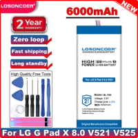 LOSONCOER 6000mAh BL-T20 for LG G Pad X 8.0 V521 V525 V520 Table PC Latest Production High Quality Battery Free Tools