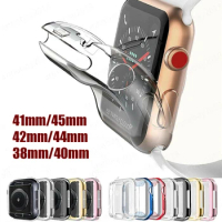 TPU Cover For Apple Watch 2/3/4/SE/5/6/7 Case 38/40/42/44/41/45mm screen protector for apple watch band Accessories