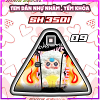 \Miếng dán yếm khóa Baby Three trang trí SH 350i - Decal 3 lớp nhám bảo vệ\""