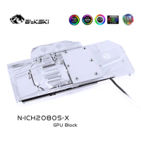 Bykski Water Block use for Inno3D RTX2070 / RTX2080 Super / Full Cover Copper Radiator Block / 3PIN 5V RGB / 4PIN 12V RGB