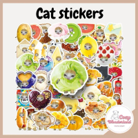 [50 PCS] J Funny Meme Cats Stickers for Laptop Helmet Journal Cute Kitten Sticker [Ready Stock]