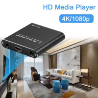 4K 1080P Mini Full-HD Ultra HDMI Digital Media Player Support HDMI/USB/AV/Memory Card Mini Streaming Media Player UK Plug