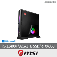 【MSI 微星】i5 RTX4060電競電腦(Trident AS 11NUC5-2484TW/i5-11400F/32G/1TB SSD/RTX4060-8G/W11)