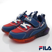 FILA斐樂頂級童鞋-輕量電燈運動鞋7-J852W-321紅藍(中小童段