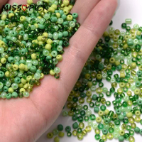 300/500Pcs 3mm Czech Glass Seed Beads Mix Green Loose Spacer Beads For Kids Jewelry Making Handmade Bracelet Necklace Accessory