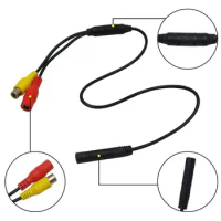 Car Reverse Backup Rear View Camera 4-Pin Male Connector To RCA Wire Power Harness Adapter Wire Female CVBS Signal