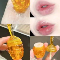 Natural Honey Pot Lip Oil Fresh Fruit Lip Balm Long Lasting Moisturizing Clear Lip Oil Liquid Lipstick Lip Gloss Makeup Cosmetic