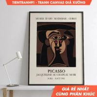 Tranh treo tường, Vintage AffichePablo Picasso Tête de Femme 1962 Poster, Abstract Art, Retro Wall A