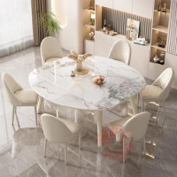 Simple Luxury Dining Table Round Nordic Marble Home Kitchen Dining Table European Style Mesas De Comedor Garden Furniture Sets