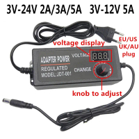 อะแดปเตอร์ไฟ LED แบบปรับได้ 24V, อะแดปเตอร์จ่ายไฟสากล AC/DC 3V 5V 6V 9V 9.5V 12V 13.5V 14V 2A 5A 17V