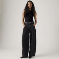 【LEVIS】Super Barrel 低腰超寬桶型牛仔寬褲 / 黑灰色 女生牛仔褲 人氣新品 003NF-0002