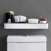 Wall Hanging Above Toilet Rack Shelf Organizer No Drilling 1-Tier Bathroom Organizer Over Toilet Shelf for Space Savers