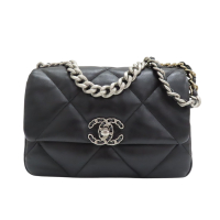 CHANEL 香奈兒 黑色 羊皮 19 26cm 鍊帶 肩背包 AS1160 【二手名牌BRAND OFF】