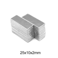 5/10/20/30/50/100PCS 25X10X2mm Block Strong Powerful Magnets Sheet 25x10x2 Rectangular Permanent Neodymium Magnets 25*10*2 mm