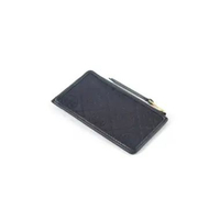 Dompet TORY BURCH MONOGRAM JACQUARD ALL BLACK ZIP CARD WALLET 100% ORIGINAL 13X6CM