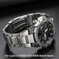 Stainless Steel Watch Band For G-SHOCK Casio GST-B400 Watchband Bracelet Replacement Metal Strap Men's Watch Accessories
