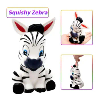 New Jumbo Squishy Kawaii Zebra Horse Slow Rising Jumbo Animal Soft Scented Squeeze Toy Charms Cake Bread Kid Toys gifts 13*8CM
