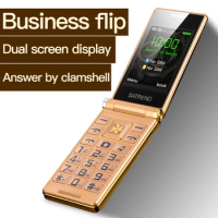 Flip Dual Screen Phone A15 Support Russian Keyboard Cheap Senior Touch Mobile CellPhone Elder Clamshell
