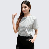 เสื้อเบลาส์ VE-B953 ยืดทูเวย์ แขนสั้น อ๊อฟไวท์ IGPU22-8