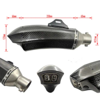 Universal Motorcycle Carbon fiber exhaust muffler exhaust for CBR650 Z900 KTM390 K8 ER6N FZ1 120 MT10 R1 R6 R3