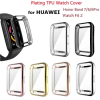 30PCS Smart Watch Case for Huawei Honor Band 7 / Band 6 Pro Soft TPU Full Body Screen Protective Cover for Huawei Watch Fit 2