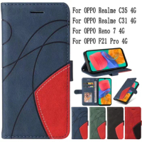 Sunjolly Mobile Phone Cases Covers for OPPO Realme C35 C31 4G , Reno 7 4G , F21 Pro 4G Case Cover coque Flip Wallet