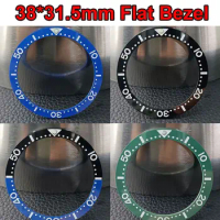 Flat Ceramic Bezel Insert 38mm*31.5mm Watch SKX007/SKX009/SKX011/SRPD substitute watch insert ring Watch Accessories Luminous