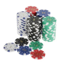 Casino Style 100 Pieces Clay Poker Chip Set Texas Hold'em Poker Casino Game