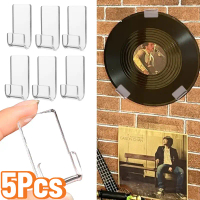 Giá lưu trữ đĩa CD treo tường mini, có sẵn trong 1 / 3 / 5 cái, Tự làm, Chất liệu Vinyl trong suốt, 
