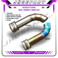Velocity Air intake Honda Beat Scoopy Vario 110 fi ESP Stainless Pipa 38mm Karet Foto JHOE PART - St