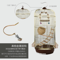 鸚鵡籠 鸚鵡窩 鳥籠 牡丹鸚鵡玄鳳文鳥八哥鍍金虎皮大號圓形金屬伸縮掛架鳥籠豪華『xy12655』