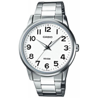 CASIO 經典時尚實用百搭簡約指針腕錶-白色數字面(MTP-1303D-7B)/40mm